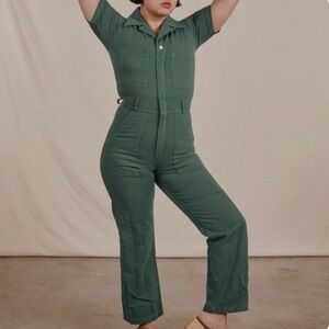 Big Bud Press Emerald Green short sleeve jumpsuit